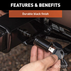 CURT hitch lock includes two keys for convenient access.