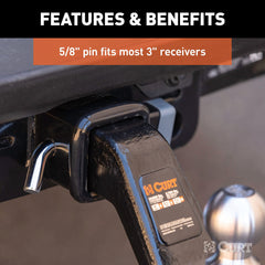 Two keys included with the CURT hitch lock for convenient locking and spare access.