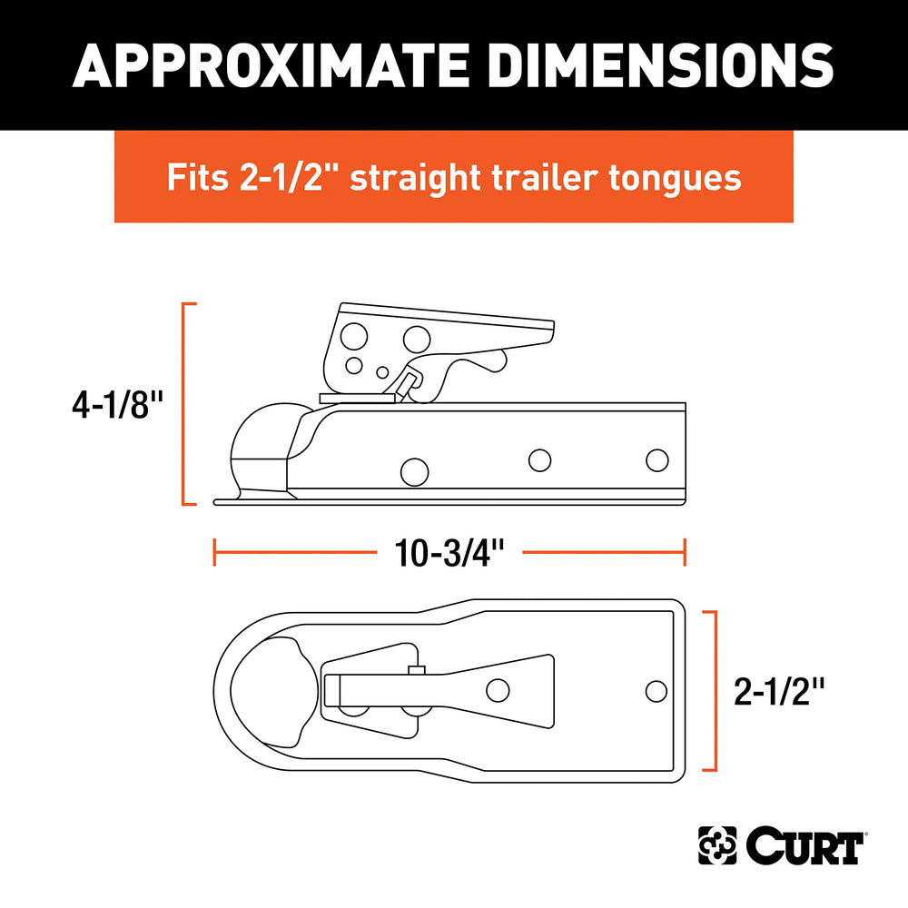 CURT K-5135 posi-lock latch close-up shows secure adjustment