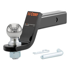 CURT loaded ball mount in a 2x2 receiver with gloss black finish for durable towing.