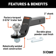 CURT 45042 features an 8-1-4 length for trailer alignment.