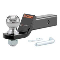 CURT loaded ball mount with pre-attached ball, ready to tow.