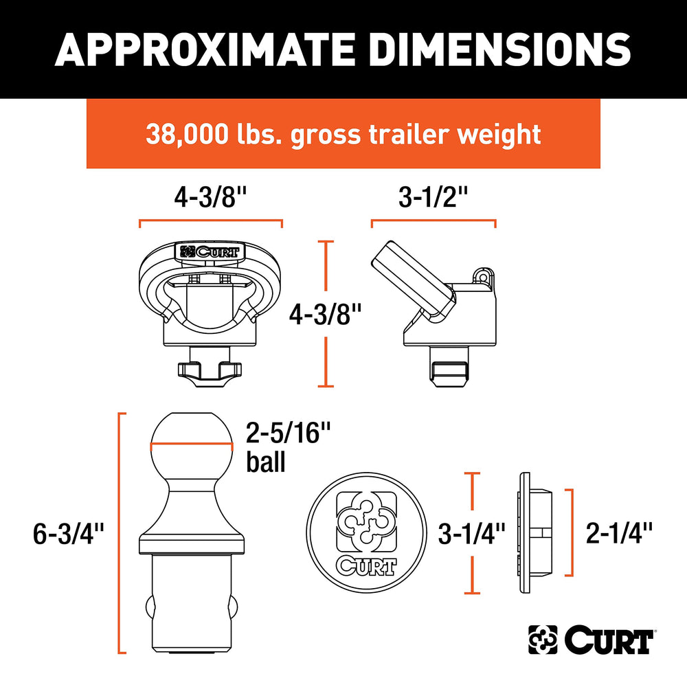 CURT OEM safety chain anchors enable heavy-duty trailer connections.