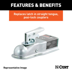 CURT Posi-Lock latch features a zinc-plated finish to resist corrosion.