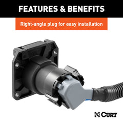 CURT rear-socket remains usable while bed harness adds 7-way access