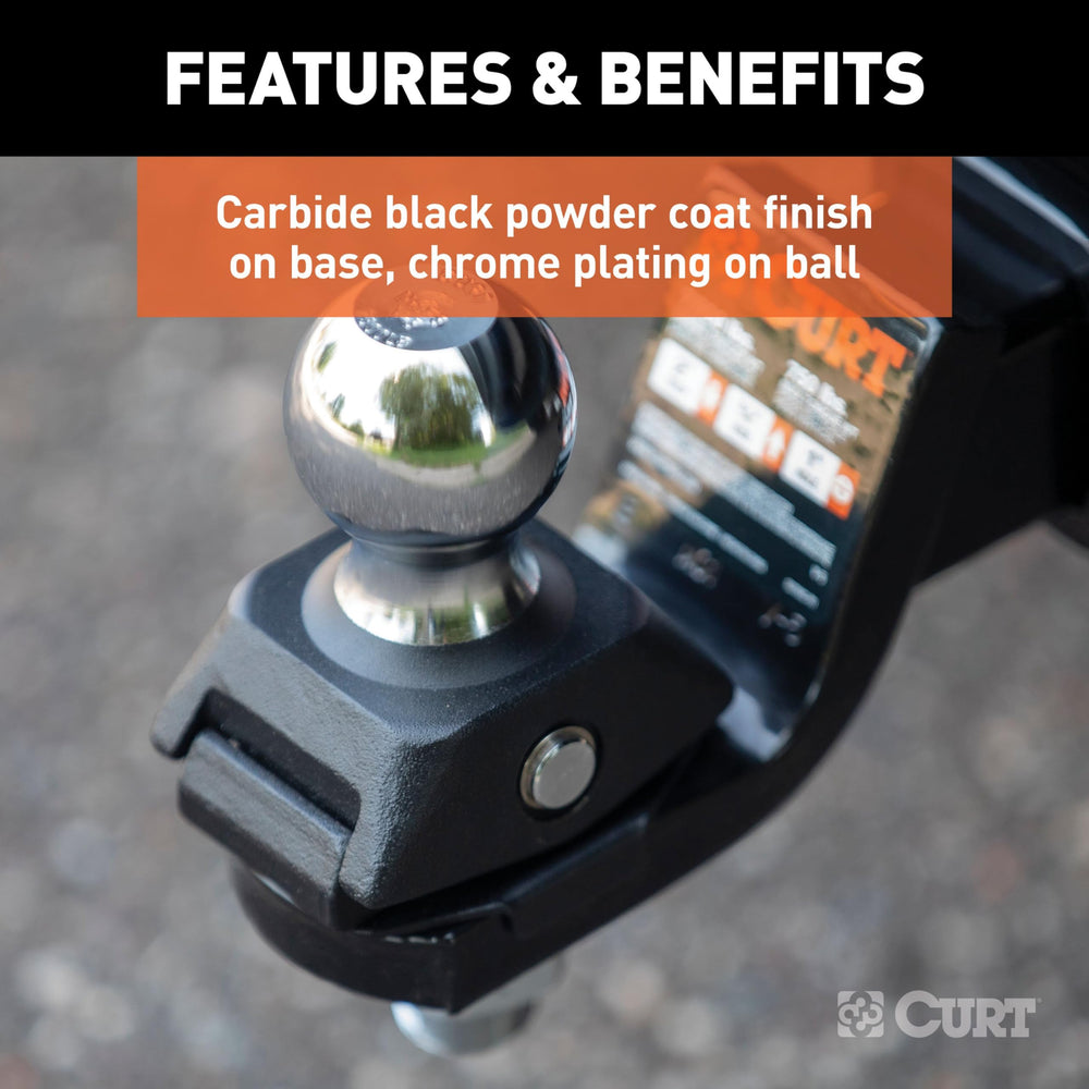 7,500 lb capacity CURT RockerBall accommodates a wide range of trailers.