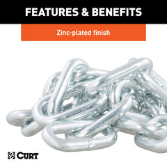 CURT safety chain in outdoor use withstands weather and rough roads.