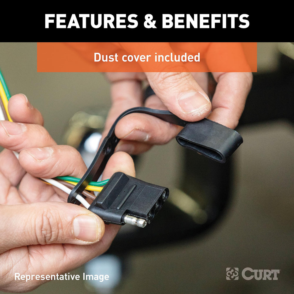 CURT T-Connector durable rubber housing resists rust and weather exposure.