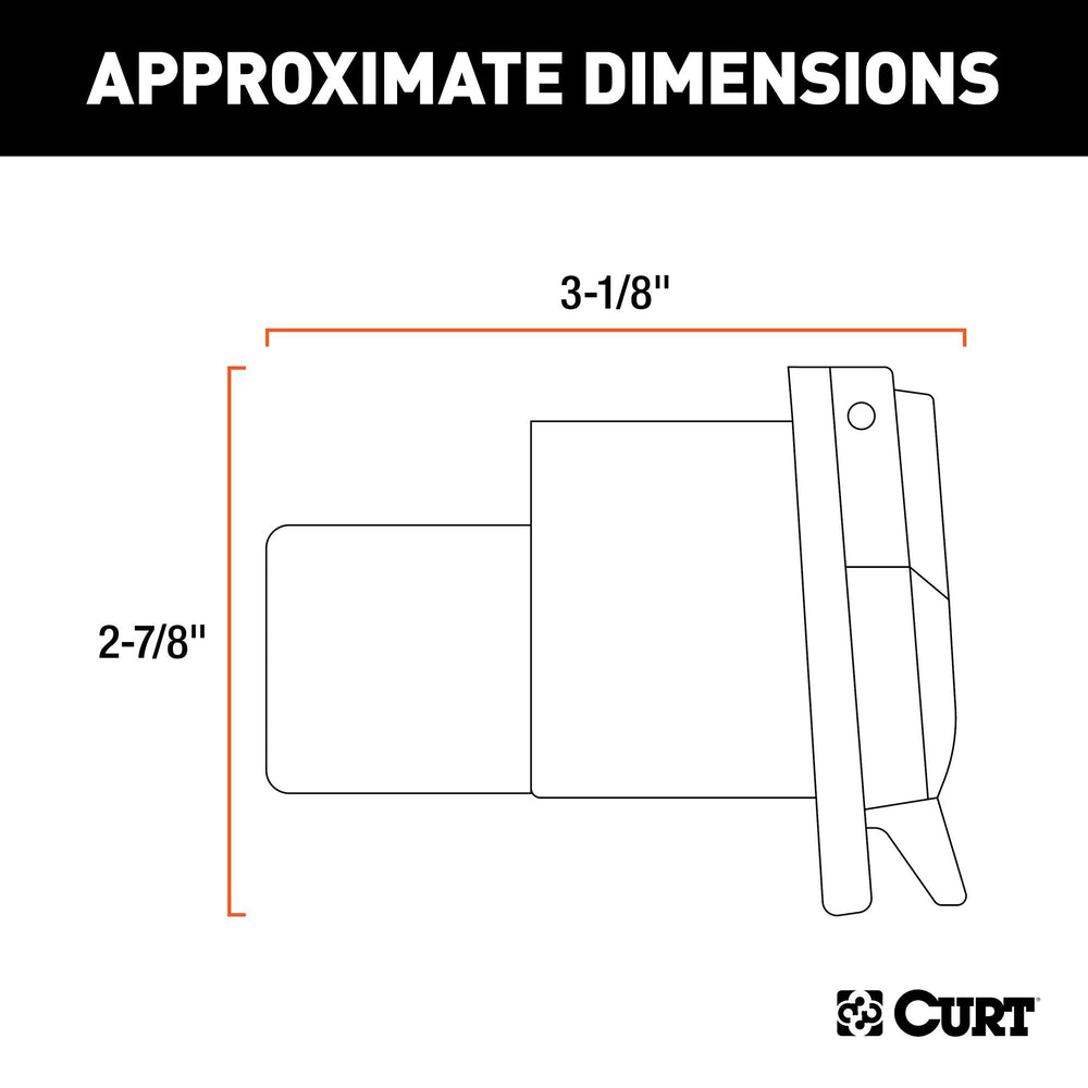CURT USCAR socket installation view highlights easy plug-in for vehicle-side connection.