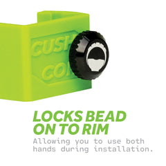 CushCore Bead Bro installation tool speeds bead seating.