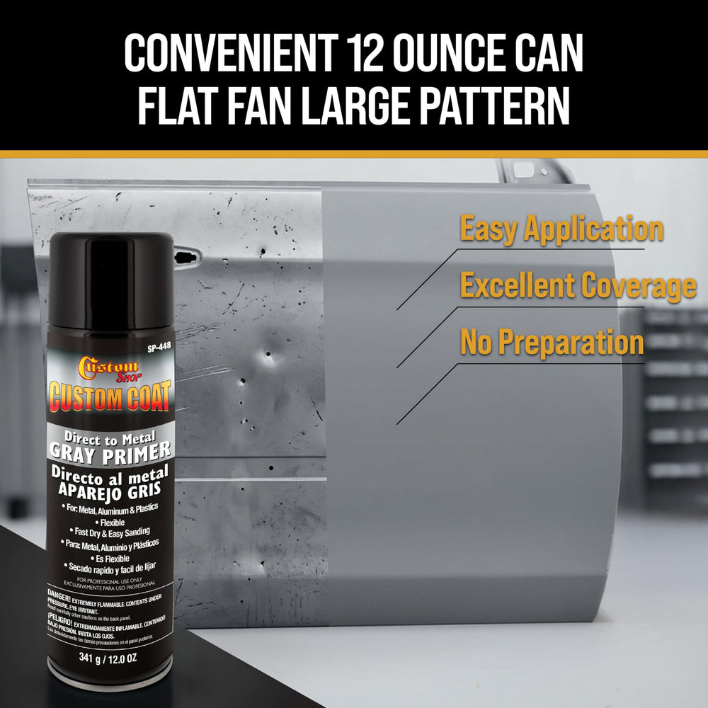 Custom Shop 1K High Build Primer Spray Paint demonstrates strong adhesion to metals and plastics