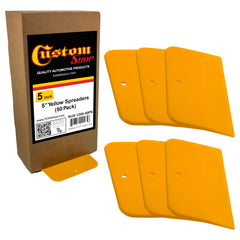 Custom Shop 5 Inch Plastic Spreader packaging showing a 50-pack for automotive and crafts