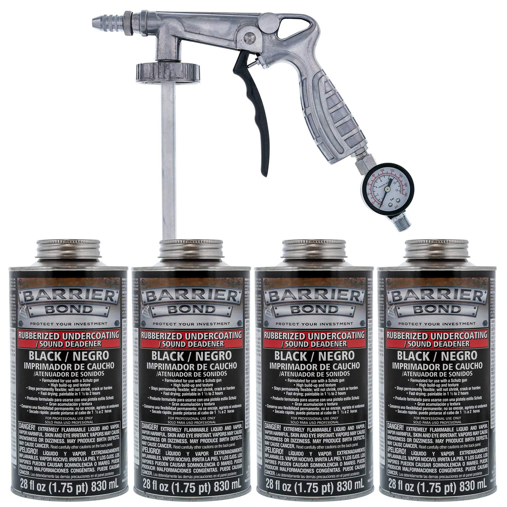 Custom Shop Barrier Bond rubberized undercoating spray for vehicle undercarriage protection and noise reduction