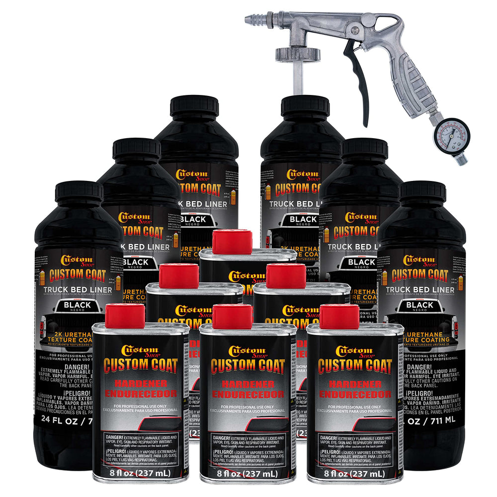 Custom Coat Black 1.5 Gal Kit shown for durable truck bed protection
