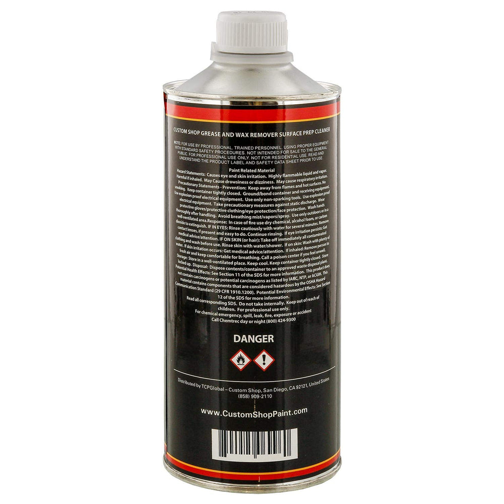 Custom Shop KW901 surface prep cleaner label image for easy pre-paint wipe-down.