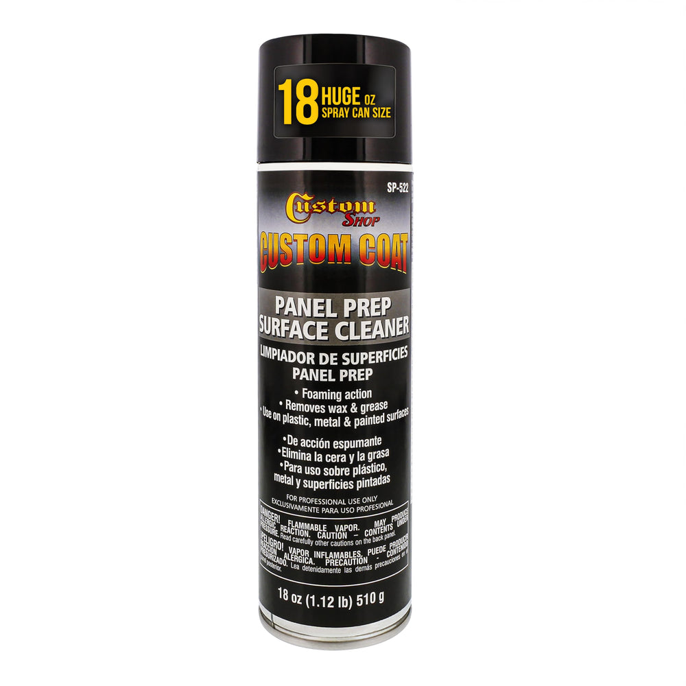 Custom Shop Panel Prep cleaner with foaming action lifting residue for easy cleaning