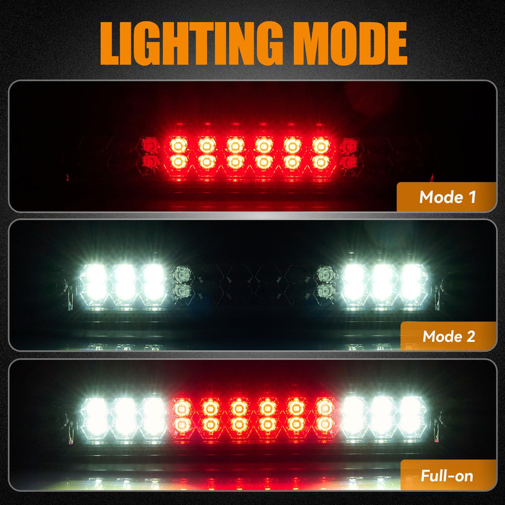 Cxdar high-mount brake light LED for F-250 F-350, improved rear signaling.