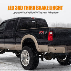 Cxdar chrome brake light for Ford Super Duty, ready to install.
