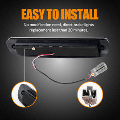 Cxdar plug-and-play brake light for easy installation.