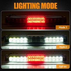 CXDAR rear center lamp on cab roof with LED array for clear signaling.