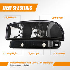 Cxdar Sierra headlight lens closeup emphasizes durable polycarbonate lens.