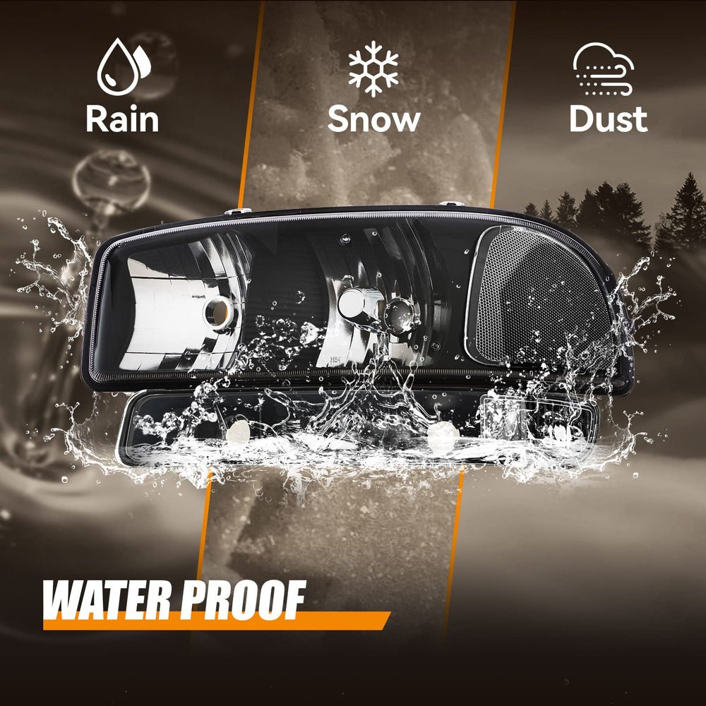 Cxdar Sierra headlight polycarbonate lens delivers long-lasting clarity.