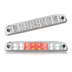 Cxdar third brake light assembly, front view with chrome housing and dual-row LEDs.