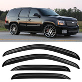 Cxdar Tahoe front-left rain guard shields cabin while allowing airflow.