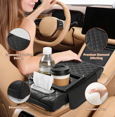Cxprctpu dual cup holders support beverages during commutes.