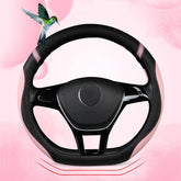 Cxtiy D-shaped flat bottom pink steering wheel cover for improved grip