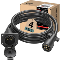 CXTM 7 Way trailer extension cord 4 ft with durable plug for RV towing