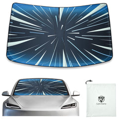 CYBERBEANS Ludicrous Sunshade front windshield for Tesla models reduces heat