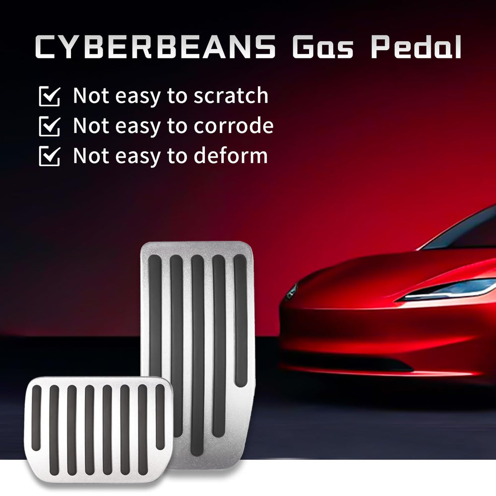 CYBERBEANS Model 3 Highland pedal cover blends with interior upgrade