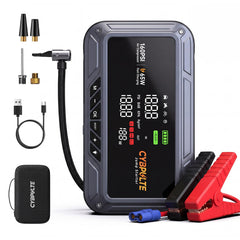 CYBPULTE jump starter with air compressor for quick roadside boosts.