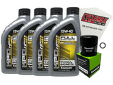 Cyclemax KRX 1000 oil quart four-pack for maintenance on the trail.
