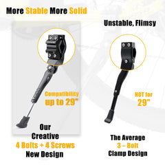 CyclingDeal kickstand on 24-29in and 700c wheels shows broad compatibility