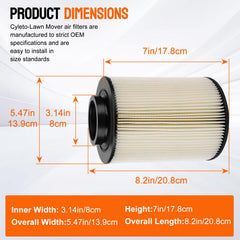 Cyleto RZR800 air filter 1240434 detail showing compatibility with Polaris models