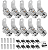 Cylinnda 10-pack lock set with keys securing RV storage cabinets.
