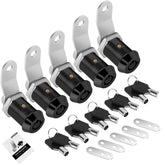 Cylinnda 5-pack cabinet locks in matte black, securely guarding RV storage.