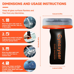 Cynaxyser glass cleaner removes oil film for clearer night driving