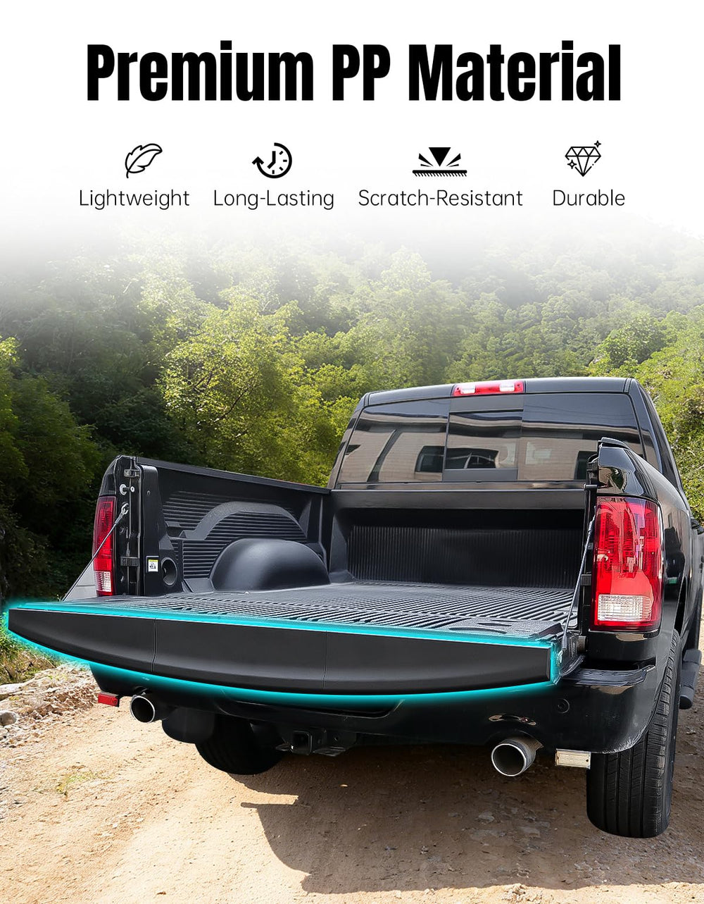 CYOOYC tailgate molding cap spoiler right piece enhances protection and style