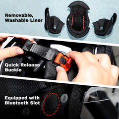 CYRIL inner sun visor retracting for glare reduction during daytime rides