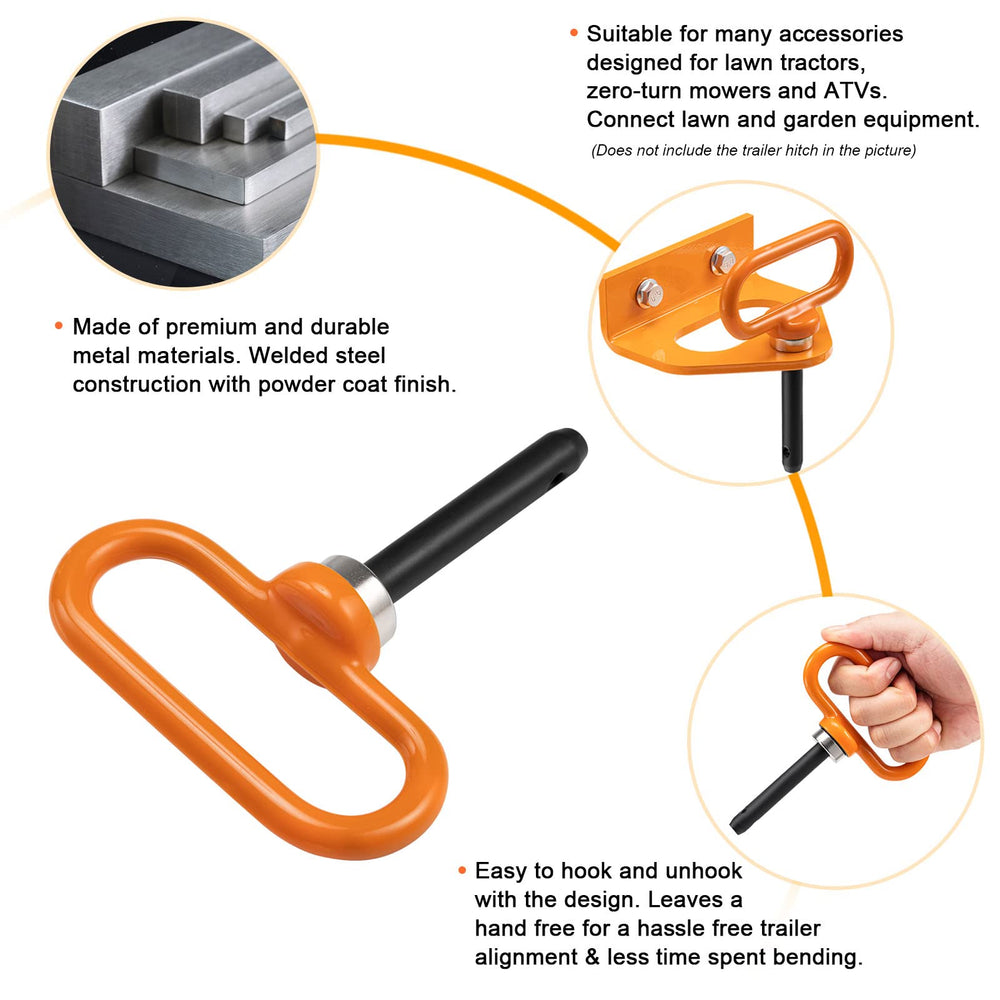 CZC AUTO hitch pin with cotter pin option for enhanced security on trailers.