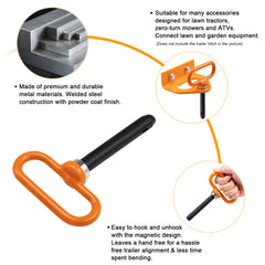 CZC AUTO orange-handle hitch pin for easy visibility in green lawns