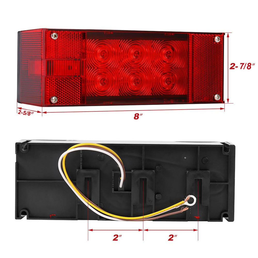 CZC AUTO submersible trailer light rear view with visible stop and turn signals