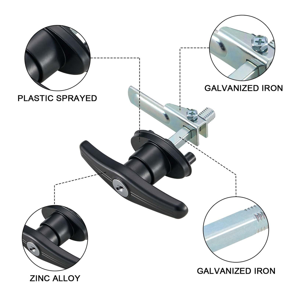 CZC AUTO T-handle installed on a truck cap demonstrates secure access