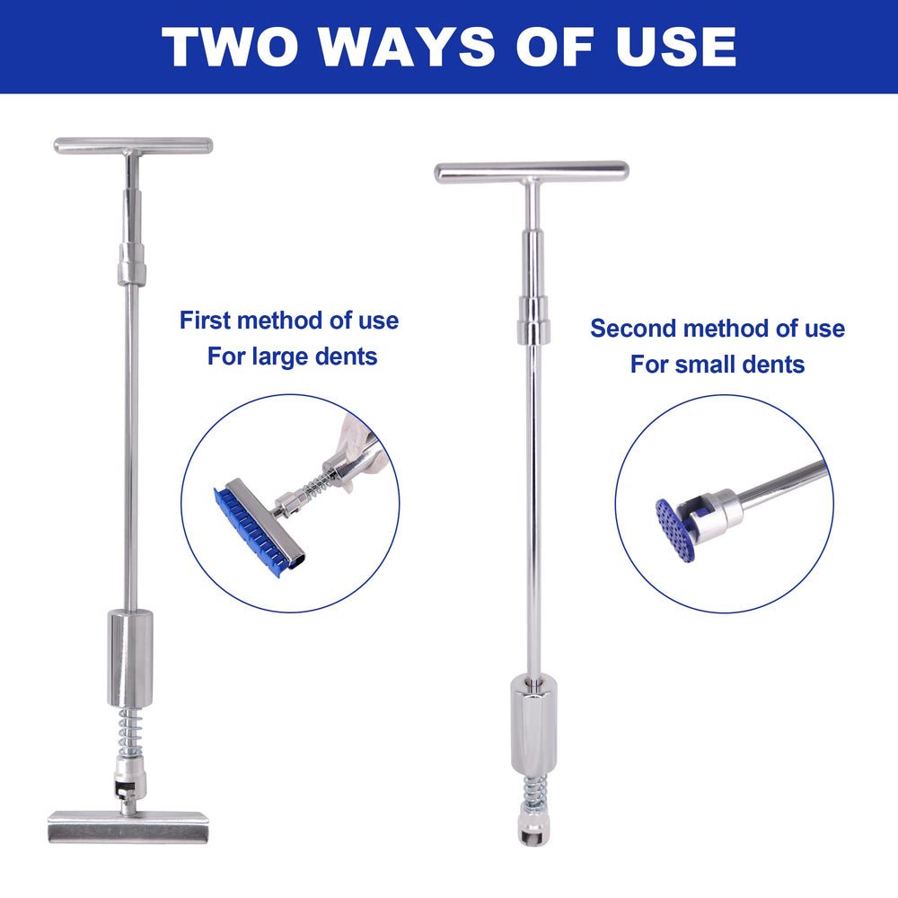 CZJCMECH t-bar dent puller assembly showing versatile puller configuration for various dents.