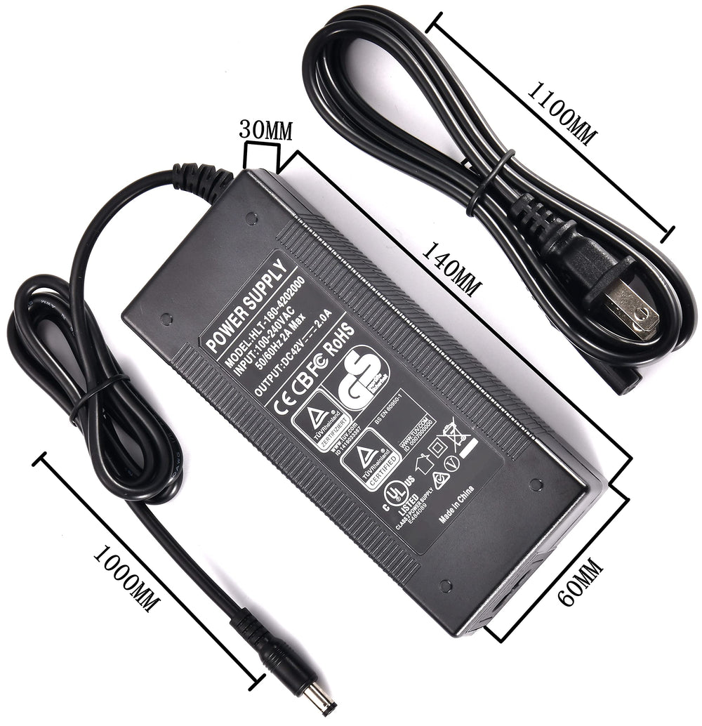 CZJIAWO 42V 2A charger for Hiboy S2 Lite with rapid charging capability.