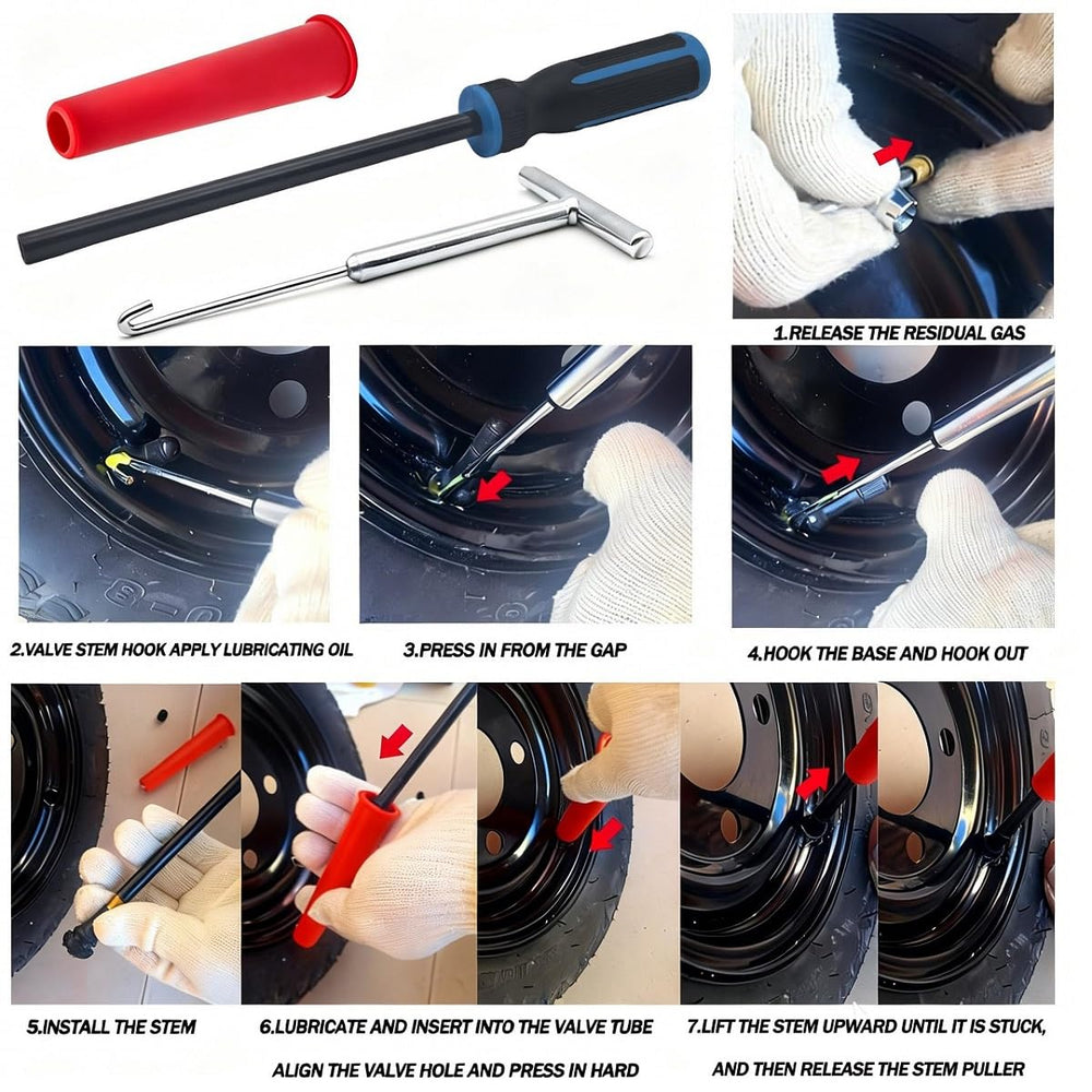 CZRWJXW valve caps and gloves set for clean, repeatable work.