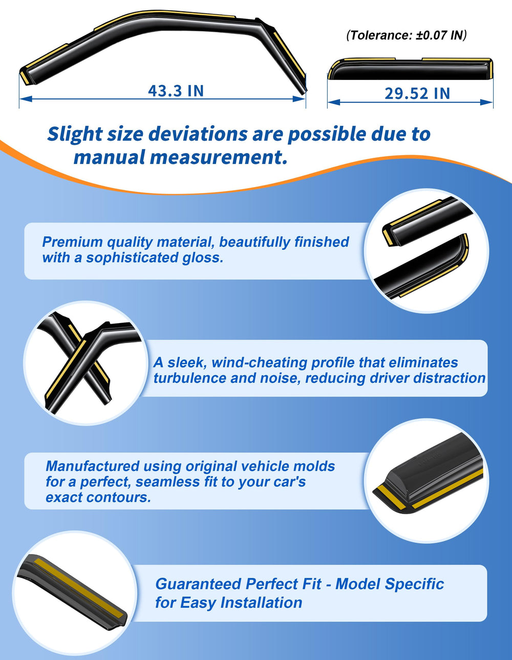 CZShiYue rain guards withstand heat and weather for long-lasting protection.